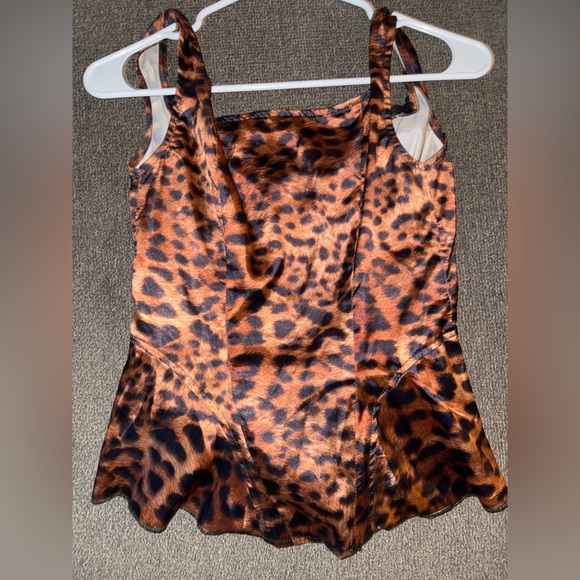 PrettyLittleThing Leopard Animal Print Satin Corset - Picture 4 of 5